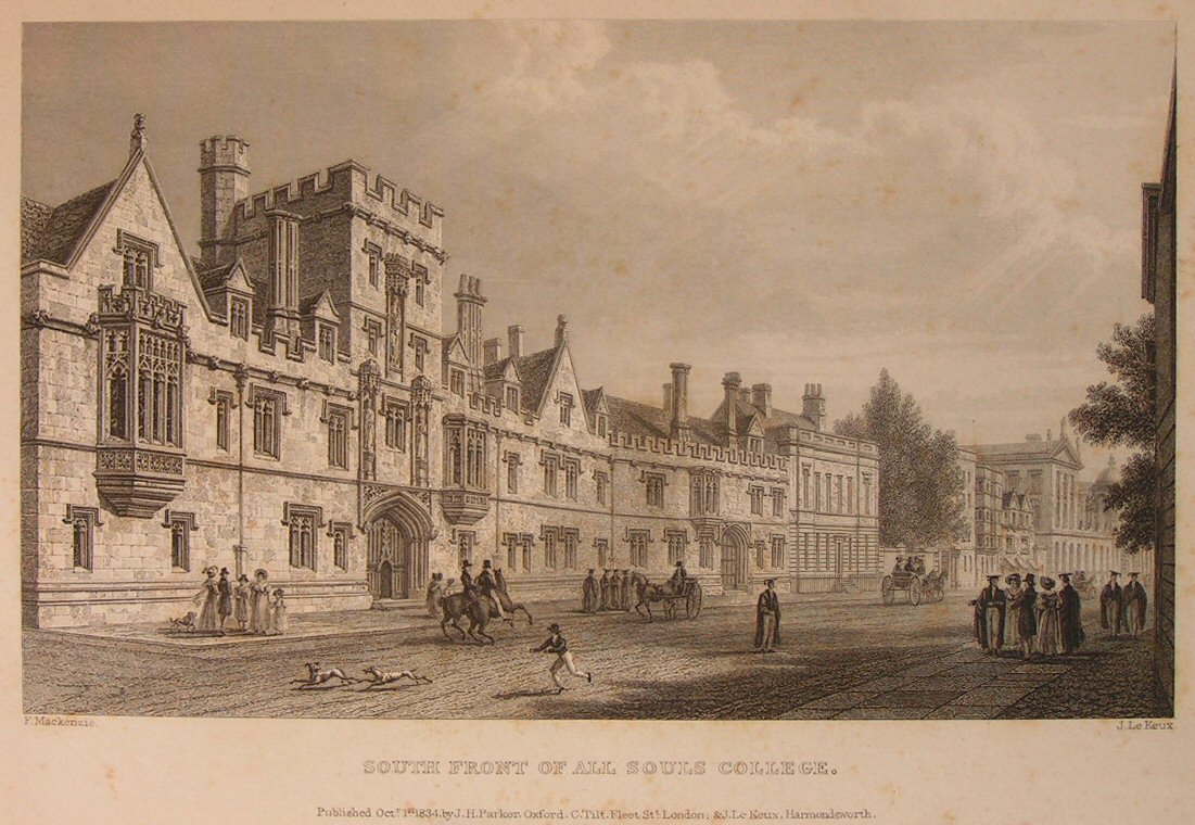 Print - South Front of All Souls College. - Le